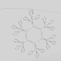 Geometric Snowflake Shaped Symmetrical Decorative Ornament Set With Modern Design