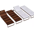 Modern Lounge Chairs With Wooden And Light Colored Seats And Metal Frames