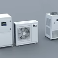 White Industrial Equipment Cooling Systems with Fan Units Digital Display and Efficient Heat Dissipation