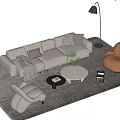 Sofa coffee table 3d model