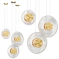 Modern Round Glass Pendant Lights With Metal Accents For Interior Decor