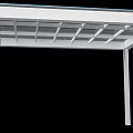 Outdoor White Pergola Structure With Columns And Lattice Roof Design