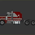 Red Heavy Duty Truck With Chrome Accents Classic Cab And Shiny Wheels