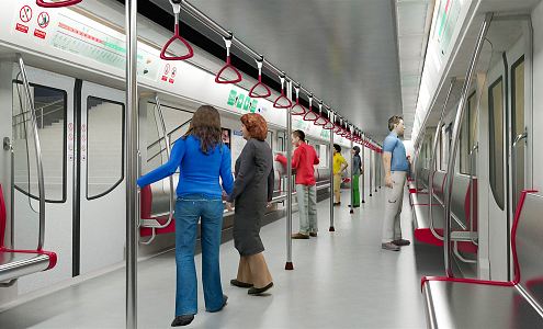 modern subway car subway indoor 3d model