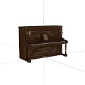 Vintage Wooden Piano With Candle Holders And Picture Frame For Art Supplies