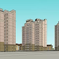 Modern High Rise Residential Buildings Exterior Design With Blue Sky And Low Rise Structures