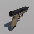 Modern Black And Tan Pistol With Ergonomic Grip Barrel Slide And Tactical Design