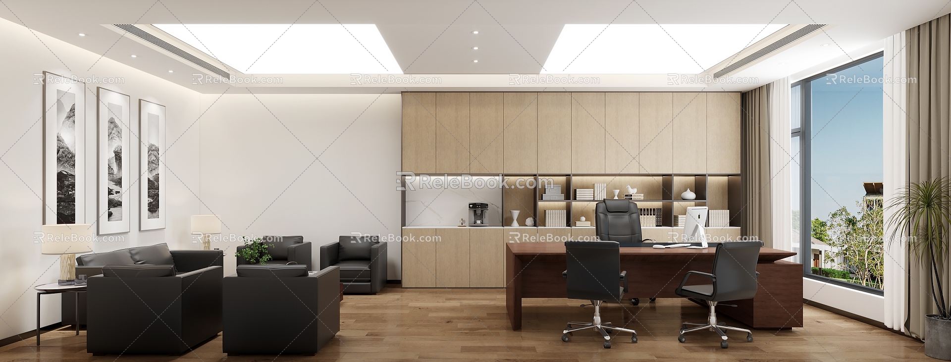 modern office secretary office 3d model