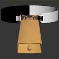 Gold Bell Pet Collar With Black And White Strap For Pet Accessories