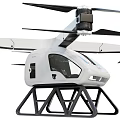 Advanced Electric Helicopter With Enclosed Cockpit Multiple Propellers And Sturdy Landing Frame 3d model