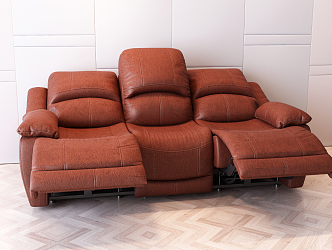 Modern Recliner Multi-functional Leather Sofa 3d model