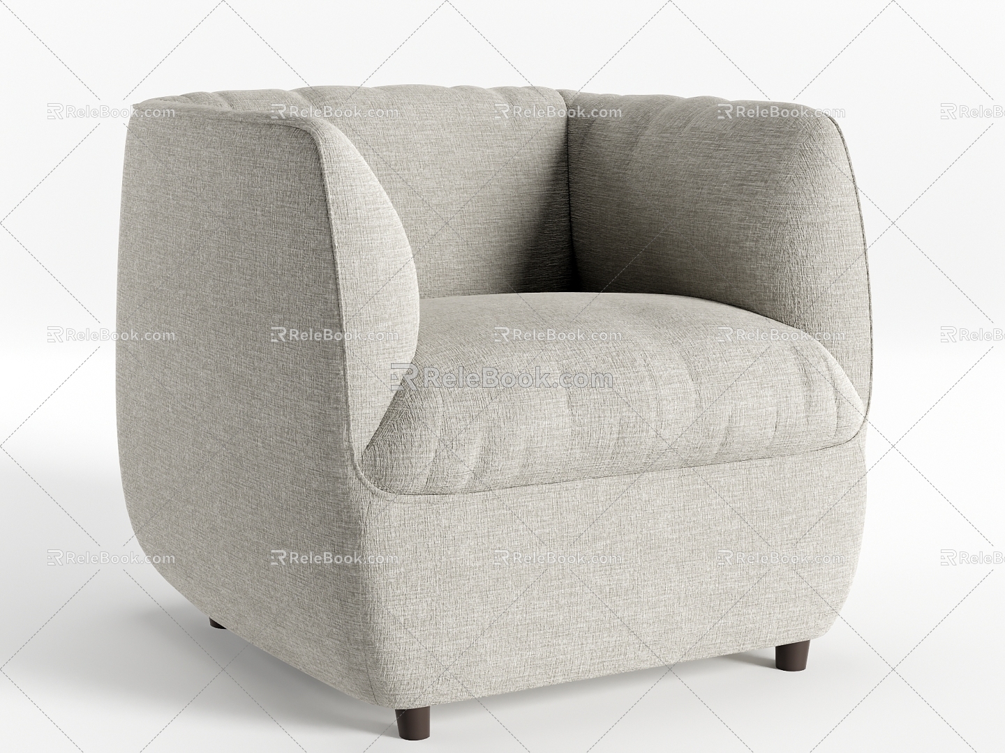 Nordic Single Sofa Cloth Sofa 3d model