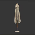 Beige Open Umbrella With Handle And Base For Outdoor Everyday Use