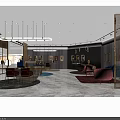 Elegant Jewelry Store with Glass Display Windows Luxury Cases and Marble Floor