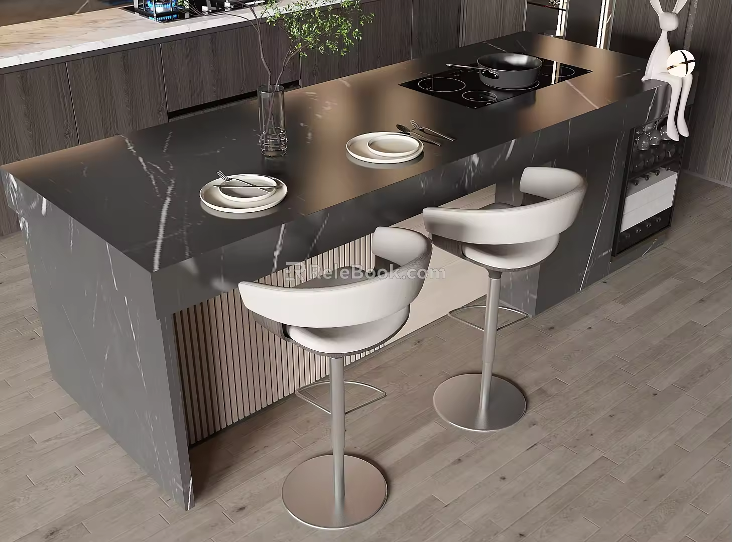 Bar Counter Bar Chair Combination Bar Counter Bar Chair Nakajima Water Bar Counter 3d model