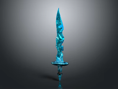 Fantasy Warrior Character And Magical Creature Using Blue Crystal Sword With Sharp Blade 3d model