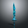 Fantasy Warrior Character And Magical Creature Using Blue Crystal Sword With Sharp Blade 3d model