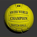 Yellow Swiss World Champion Match Ball With Text And Logo Design