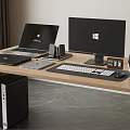 Computer Combination Office Supplies Laptop Desktop Computer Display Audio Tablet Chassis 3d model