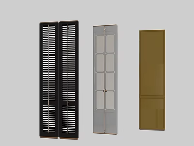 Stylish Room Dividers With Louvered Glass Panel And Solid Panel Designs For Modern Spaces 3d model