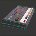 portable synthesizer mixer reverberator tuner mixer mixing equipment 3d model
