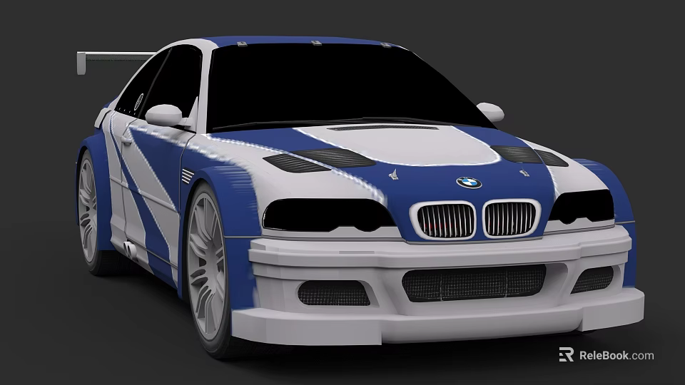 BMW Blue And White Race Car With Sporty Aerodynamic Design And Stylish Features 3d model 