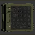 Green Military Weapon Case With Open Lid Number 81 Black Grid Lining And Yellow Label