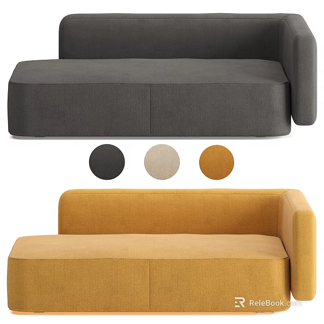 Modern Sectional Sofa With Three Color Choices And Comfortable Upholstery Design 3d model 