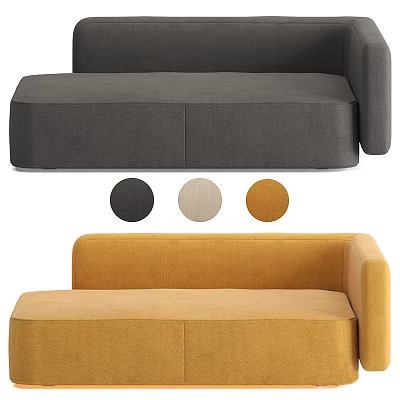Modern Sectional Sofa With Three Color Choices And Comfortable Upholstery Design 3d model
