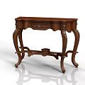 Classic Wooden Console Table With Carved Details And Curved Legs Design