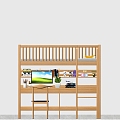 Children's Bed Boys and Girls Bed Table Combination Bed 3d model