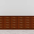 Classic Wooden Tea Cabinet With Multiple Drawers And Golden Handles