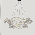 Modern Textured Ivory Chandelier With Twisted Woven Design Hanging From Ceiling