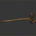 Rustic Artisanal Hand Tool with Wooden Handle and Stone Head Design