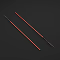 Two Red Long Pole Weapons With Sharp Metal Tips And Durable Handles 3d model