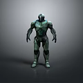 Green Armored Game Movie Character 3D Model Design With Detailed Features