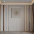 Modern Entryway Background Wall With White Surface Gold Lines And Dot Pattern Decorative Painting 3d model