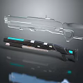 Futuristic Sci Fi Weapons With Transparent And Black Blue Accent Design 3d model