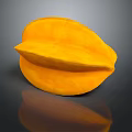 Fresh Ripe Yellow Star Fruit With Smooth Glossy Skin On Dark Reflective Surface