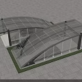 Modern Station With Glass Dome Structure Transparent Glass Walls And Canopy Roof Platform Area