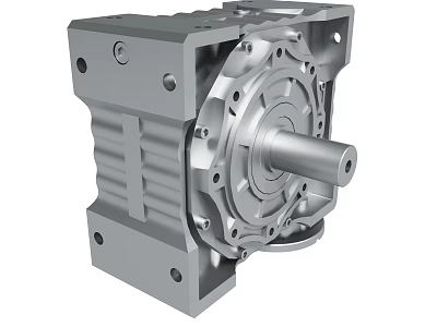 Mechanical Gearbox Unit With Metal Housing Central Shaft And Bolted Structure 3d model