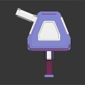 Sci-Fi Weapon 3D Model With Purple Body White Stripes And Pink Details