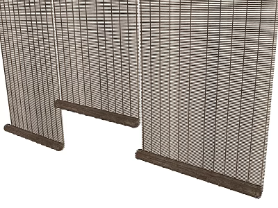 Gray Aluminum Venetian Blinds with Adjustable Slats for Window Light Control 3d model