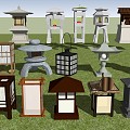 Japanese style landscape lamp landscape lamp garden lamp stone lamp floor lamp lawn lamp 3d model