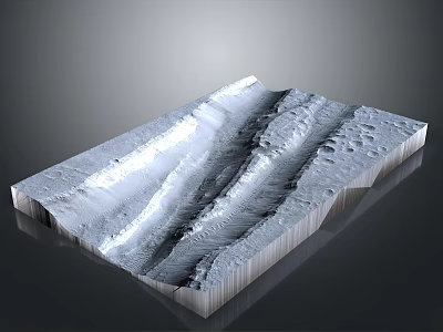 Modern 3D Topographic Terrain Model With Layered Textures And Smooth Surfaces 3d model