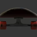 PATERA Skateboard With Blue Deck White Geometric Patterns And Red Wheels 3d model