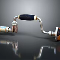 Old Metal Equipment With Black Handle And Rusty Connection Parts
