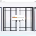 Modern Sliding Doors With Glass Panels And Metal Frames In Open Close Positions