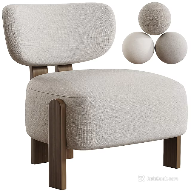 Modern Light Gray Fabric Sofa With Wooden Legs And Round Coffee Table Set 3d model 
