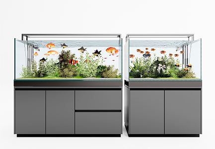 Modern fish tank fish tank ornamental fish tank aquarium 3d model